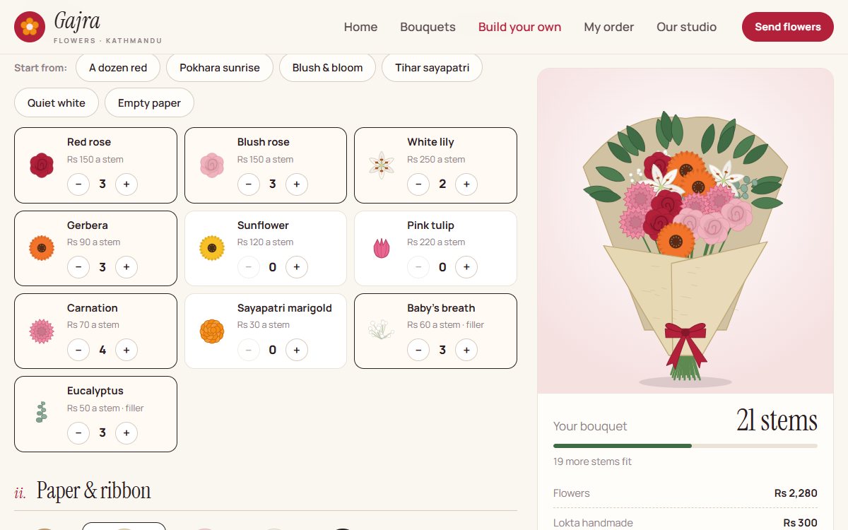 Gajra Flowers bouquet builder