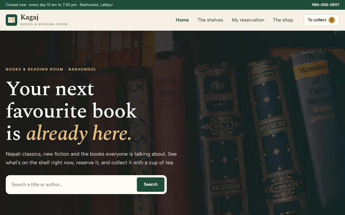 Kagaj Books website, home page