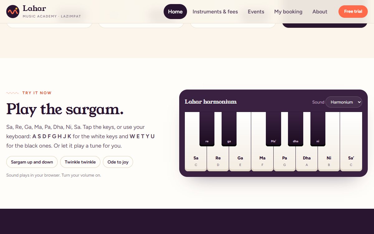 Lahar playable sargam keyboard